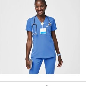 Figs Blue Women's Scrub Top and joggers set